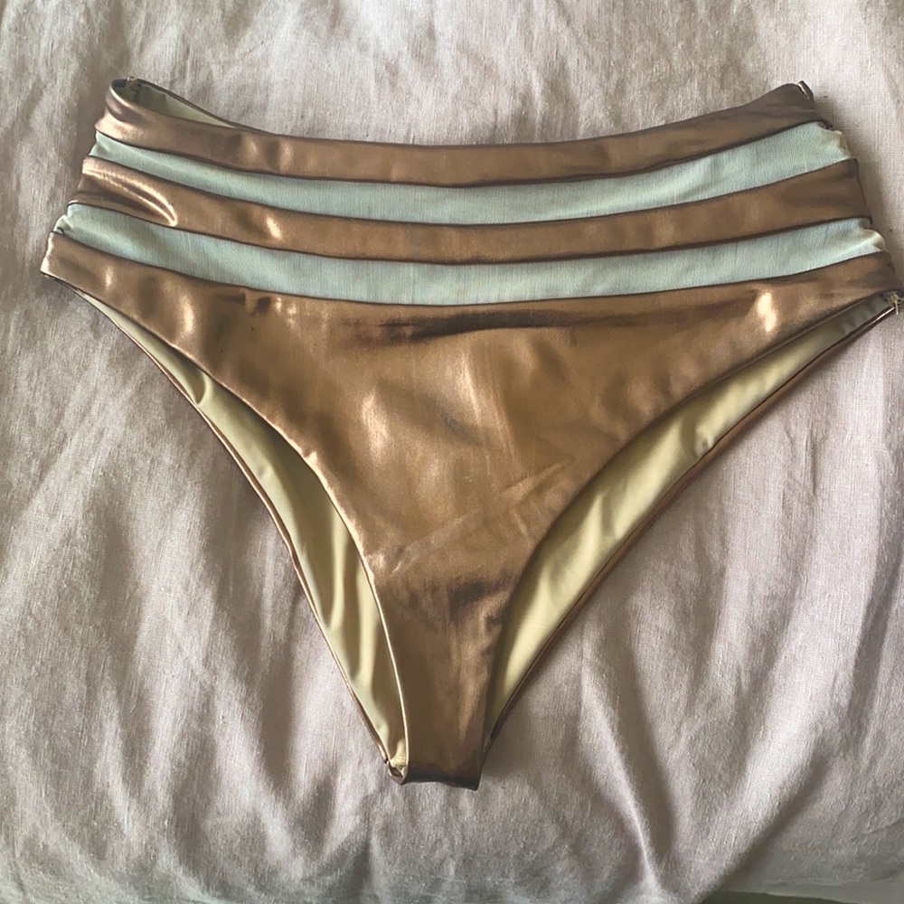 Lovers + Friends copper swim bottoms